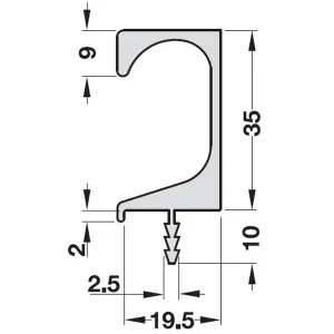 Tay nắm dạng thanh nhôm Häfele 126.27.904