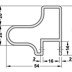 Tay nắm dạng thanh nhôm 2500mm Häfele 126.90.907