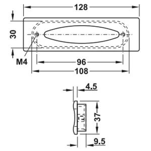 Tay nắm âm chrome mờ 151.74.402