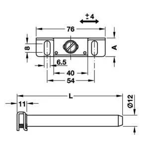 Chốt đỡ kệ âm gắn tường 100mm 283.33.931
