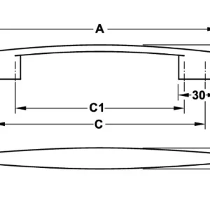 Tay nắm tủ Hafele Chrome bóng 180x26mm 110.34.236