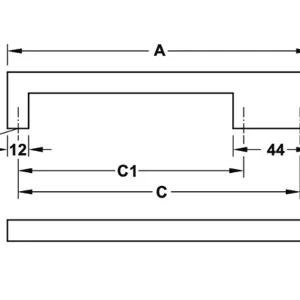 Tay nắm tủ Hafele Chrome bóng 172x32mm 110.34.255