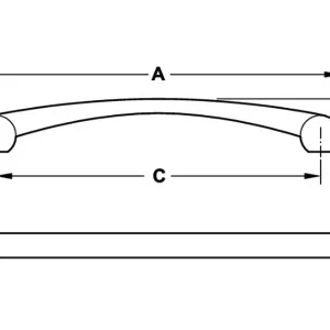 Tay nắm tủ Hafele Chrome bóng 180x28mm 110.34.286