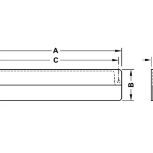 Tay nắm tủ Hafele Chrome bóng 170x40mm 110.34.296