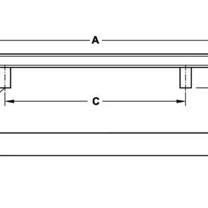 Tay nắm tủ Hafele Chrome bóng 220x30mm 110.35.276