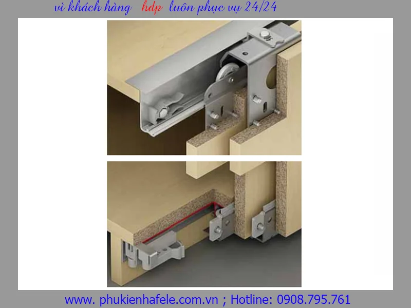 Giảm chấn cho bộ phụ 50 VF SR cửa 3 cánh Häfele 405.11.116