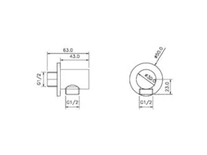 Bộ tiếp nước dạng tròn Hafele 485.60.008