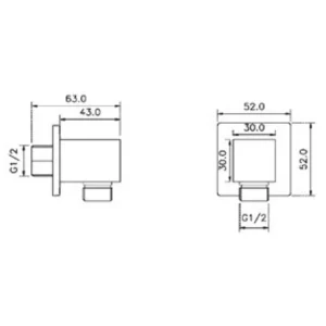 Bộ tiếp nước dạng vuông Hafele 485.60.009
