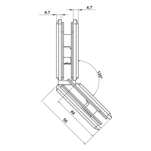 Bản lề kính – kính 135 độ Hafele 499.05.856