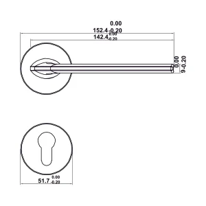 Bộ Tay nắm cửa Hafele Nickel mờ 499.63.600