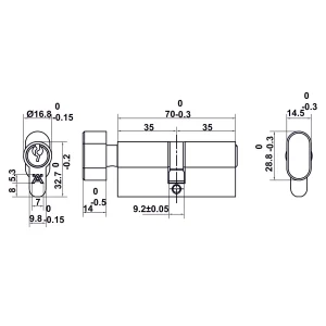 Bộ Tay nắm cửa Hafele Nickel mờ 499.63.616