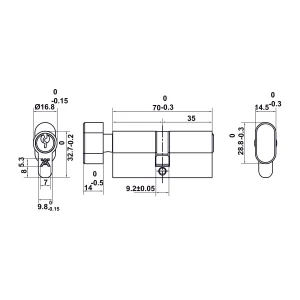 Bộ Tay nắm cửa Hafele đen mờ 499.63.609 7 Bộ Tay nắm cửa Hafele Nickel mờ 499.63.608