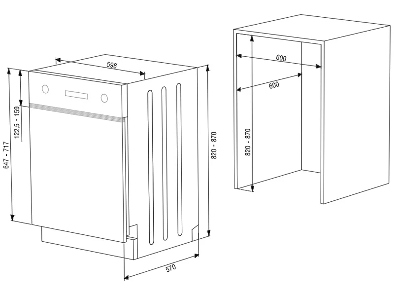 Máy rửa chén âm bán phần Häfele HDW-HI60B 533.23.210 2 Máy rửa chén âm bán phần Häfele HDW-HI60B 533.23.210