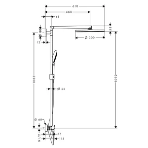 Cây sen tắm đứng Raindance Select S Hafele 589.30.865