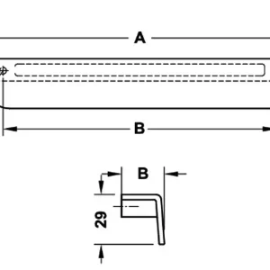 Tay nắm tủ Hafele, màu inox 69x25mm 106.60.041