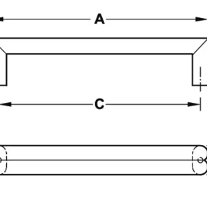 Tay nắm tủ Hafele, màu đồng rêu 138x30mm 106.61.033