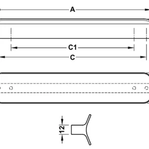 Tay nắm tủ Hafele 44x25mm 106.61.071