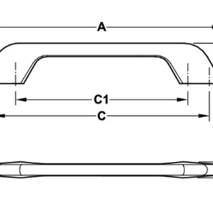 Tay nắm tủ Hafele, Chrome bóng 212x30mm 106.61.214