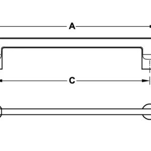 Tay nắm tủ Hafele, chrome bóng 144 x 32mm 106.61.223