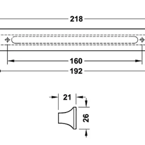 Tay nắm tủ Hafele, màu chì 106.61.464