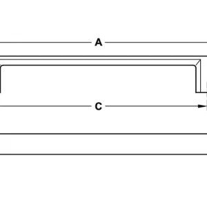 Tay nắm tủ Hafele Chrome bóng 148x32mm 106.69.205