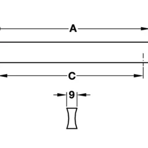 Tay nắm tủ Hafele, màu bạc 44x18mm 110.72.921