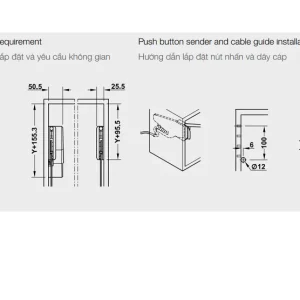 Bộ cơ cấu tay nâng điện Hafele nắp đậy màu xám 372.29.705