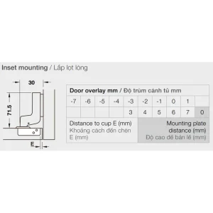 Bản lề giảm chấn Hafele METALLA SM 95° MINI – lọt lòng 311.04.442