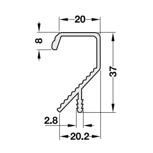 Tay nắm dạng thanh nhôm mạ màu bạc Hafele 126.34.925
