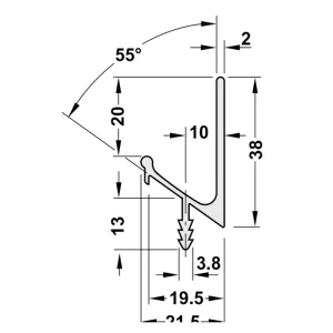 Tay nắm dạng thanh nhôm mạ màu bạc Hafele 126.35.925