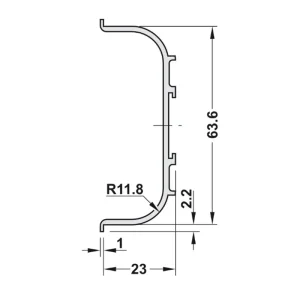 Tay nắm dạng thanh nhôm mạ màu bạc Hafele 126.36.900