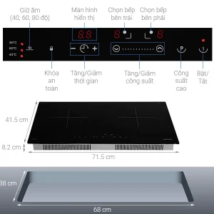 Bếp từ Hafele 2 vùng nấu HC-I2712A 536.61.716