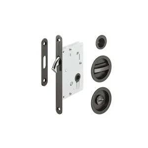 Bộ thân khóa cho cửa trượt Hafele màu Đen mờ 911.26.522