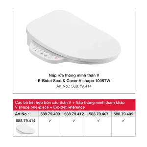 Nắp rửa thông minh thân V Hafele 588.79.414