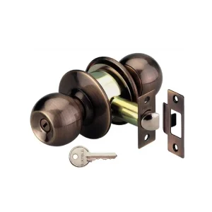 Khoá tay nắm tròn cửa chính loại nhỏ Đồng rêu 911.64.218