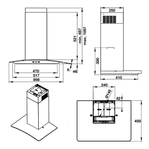 Máy hút mùi Hafele 90cm HH-WG90B 539.81.185