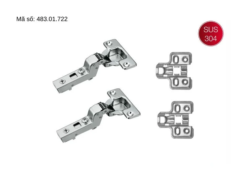 Bản lề giảm chấn inox 304 DIY Hafele – Lọt lòng 483.01.722 1 Bản lề giảm chấn inox 304 DIY Hafele – Lọt lòng 483.01.722