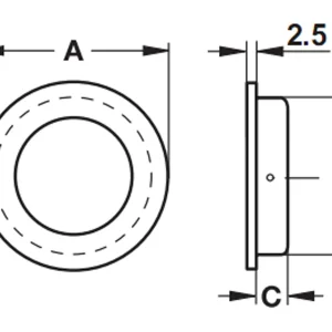 Tay nắm âm 80 x 62mm 155.01.492