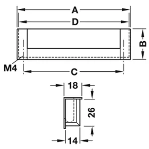 Tay nắm âm 110x31mm 151.99.901