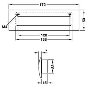 Tay nắm âm màu niken mờ 151.22.600