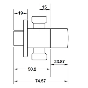 Van khóa nước dạng lục giác 2 đường nước Häfele 495.61.252