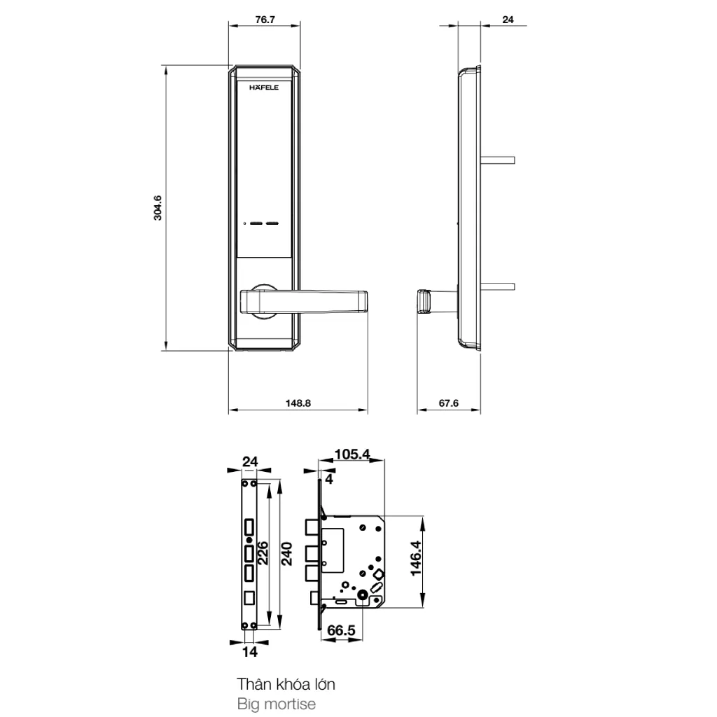 Khóa điện tử Hafele EL7200-TC 912.05.715 – Thân khóa lớn 2 Khóa điện tử Hafele EL7200-TC 912.05.715 – Thân khóa lớn