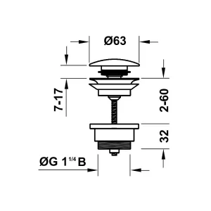 Bộ xả nhấn cho lavabo có xả tràn 589.29.995