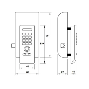 Khóa Tủ Điện Tử EL3300-TK Hafele 225.12.650