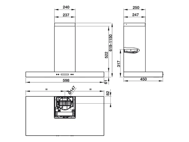 Máy hút mùi Häfele 60cm HH-WI60B 539.81.173 2 Máy hút mùi Häfele 60cm HH-WI60B 539.81.173