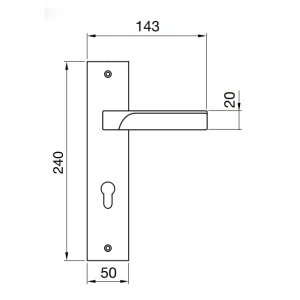 Tay nắm gạt đế dài FLASH Hafele 901.79.091