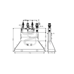 Bộ âm cho bộ trộn bồn tắm 4 lỗ 589.29.951