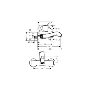 Bộ trộn nổi 2 đường nước Metropol Classic 589.54.611