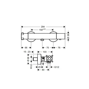 Bộ trộn nổi điều nhiệt 1 đường nước AXOR Citerrio E 589.30.526
