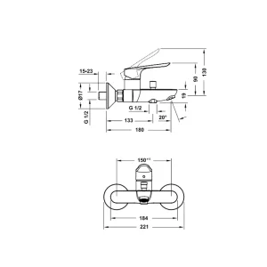 Bộ trộn nổi 2 đường nước Logis E 589.52.431